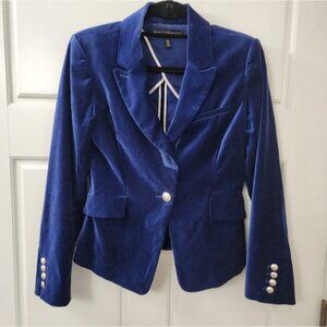White House Black Market Plush Blue Velvet Jacket/Blazer - SZ 4